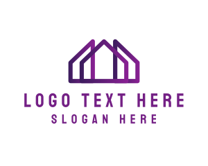 Purple - House Outline Building logo design