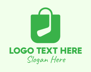 Golfer - Green Golf Shopping Bag logo design