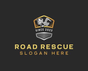 Towing Truck Shield logo design