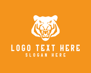 Tiger Head - Roaring Wild Tiger logo design