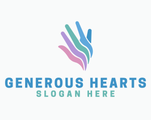 Giving - Colorful Hand Charity logo design