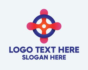 Steering Wheel - Gradient Nautical Cross logo design