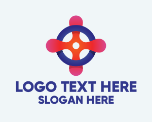 Travel - Gradient Nautical Cross logo design