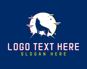 Zoo - Night Wolf Glitch logo design