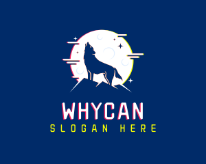 Clan - Night Wolf Glitch logo design
