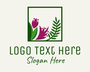 Home Gardening - Natural Flower Fern logo design
