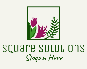 Natural Flower Fern  logo design