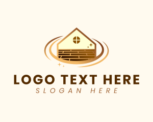 Wood - House Tiles Flooring logo design