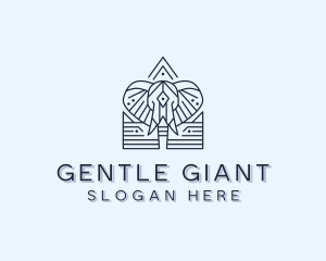 Tribal Elephant Crest logo design