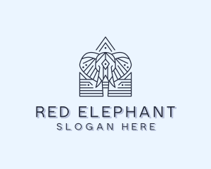 Tribal Elephant Crest logo design