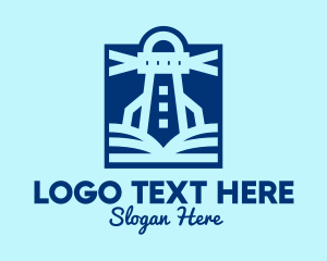 Navy - Lighthouse Tower Landmark logo design
