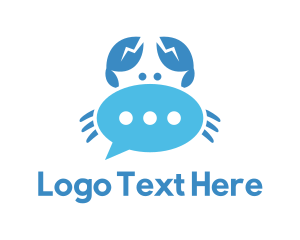 Conversation - Blue Crab Chat logo design