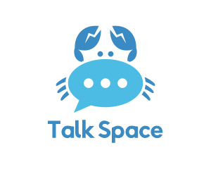 Conversation - Blue Crab Chat logo design