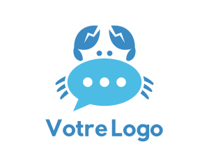 Seafood - Blue Crab Chat logo design