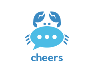 Conversation - Blue Crab Chat logo design