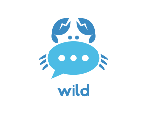 Blue - Blue Crab Chat logo design