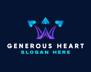 Heart Plane Origami logo design