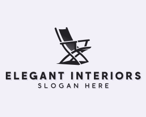 Folding Chair Furniture logo design