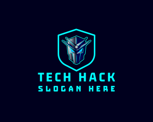 Hack - Gamer Technology Robot logo design