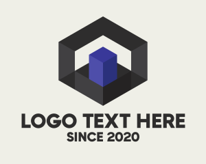 Black - Geometric 3D Hexagon logo design