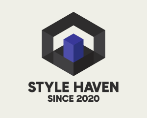 Block - Geometric 3D Hexagon logo design