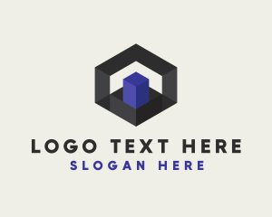 Corporation - Geometric 3D Hexagon logo design