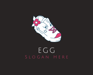 Shoe Cleaning - Flower Girl Sneakers logo design