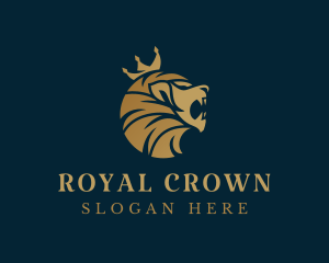 Lion Royal Crown logo design