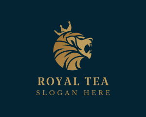 Lion Royal Crown logo design