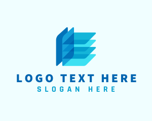 Blue - Tech Finance Letter E logo design