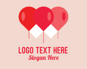 Online Relationship - Valentine Red Balloon logo design