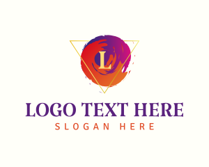 Florist - Triangle Watercolor Cosmetic logo design
