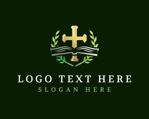 Bible  Cross Wreath Logo