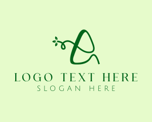 Eco Friendly - Cursive Natural Letter A logo design