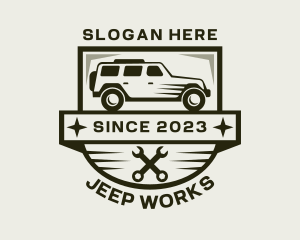 Car Jeep Wrench logo design