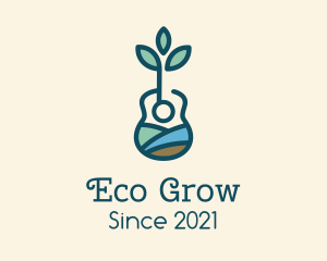 Natural Eco Guitar logo design