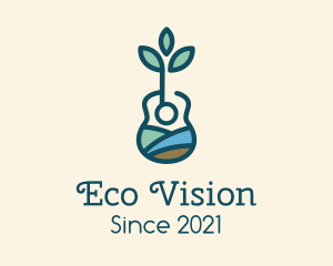 Natural Eco Guitar logo design