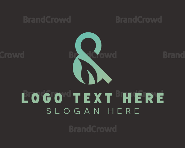 Leaf Ampersand Font Logo