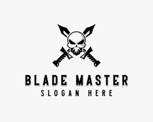 Skull Blade Weapon  logo design