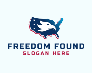 Independence - American Eagle Map logo design