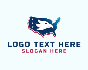 Country - American Eagle Map logo design