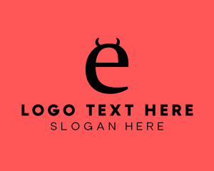 Devil - Naughty Letter E logo design