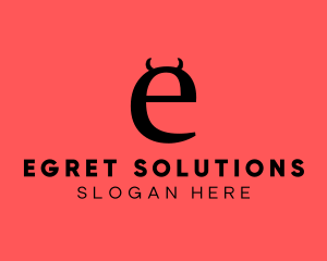 Naughty Letter E logo design