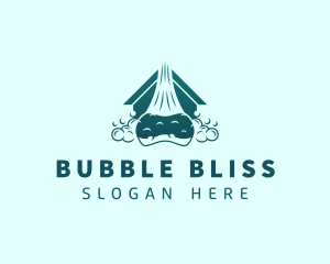 House Sponge Bubble Cleaning logo design