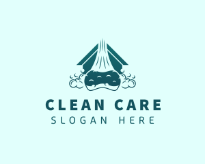 House Sponge Bubble Cleaning logo design