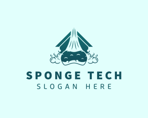 Sponge - House Sponge Bubble Cleaning logo design