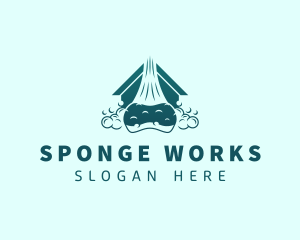 Sponge - House Sponge Bubble Cleaning logo design