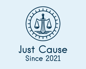 Justice - Justice Scales Sword logo design