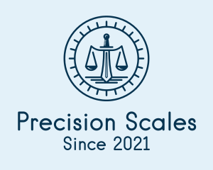 Scales - Justice Scales Sword logo design