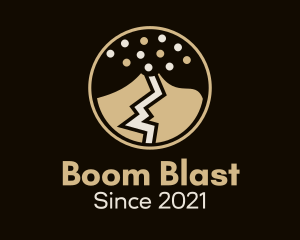 Explosive - Volcano Explosion Badge logo design